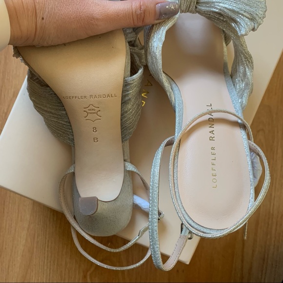 Loeffler Randall Zinnia Shimmer Pleated Bow Sandal - Picture 8 of 9